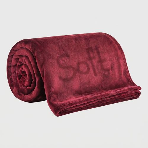 Burgundy Fleece Throw Blanket